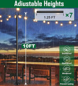 10ft String Light Poles for Hard Surfaces, Light Poles for Outdoor String Light, Perfect for Garden, Backyard, and | Lumora