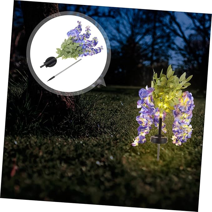 Mipcase Solar Pathway Lights Led Garden Landscape Lamp Easy to Install Solar Flower Design for Outdoor Decoration Parks Courtyards and Gardens