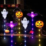 Halloween Decorations Outdoor Solar Pumpkin Bat Ghost Garden Stake Lights, 6-Pack 8 Modes Solar Halloween Lights | Lumora