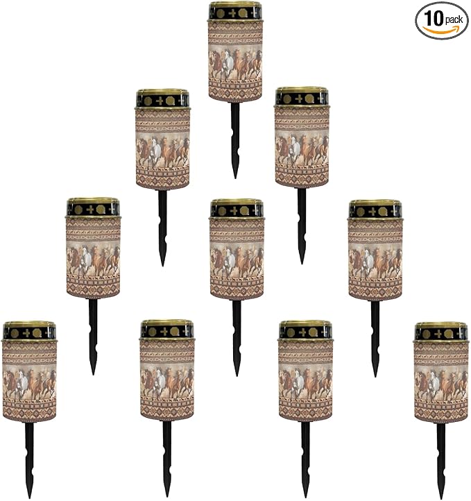 Outdoor Light Solar Garden Skate Lights Home Solar Pathway Lights Southwest Aztec Horse LED Lantern Waterproof Landscape Lighting for Yard Patio Driveway,Wall Lights Auto On/Off