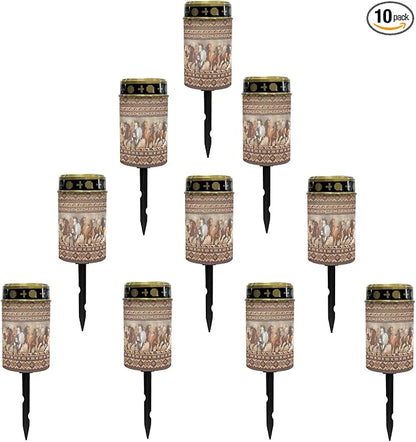 Outdoor Light Solar Garden Skate Lights Home Solar Pathway Lights Southwest Aztec Horse LED Lantern Waterproof Landscape Lighting for Yard Patio Driveway,Wall Lights Auto On/Off