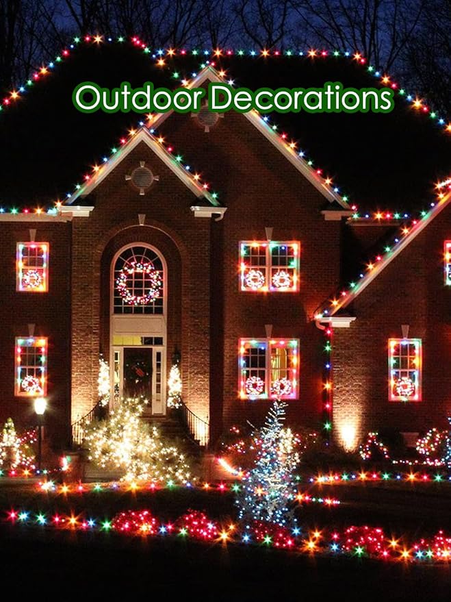 SUNSGNE Christmas Pathway Lights Outdoor, 38FT Colored Christmas Lights with 25 C9 Multicolor Bulbs and 25 Plastic | Lumora