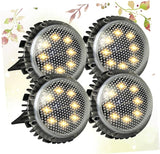 4pcs Solar-Powered LED Outdoor Ground Lights for Garden and Lawn, Warm White Disc In-ground Landscape Lighting | Lumora