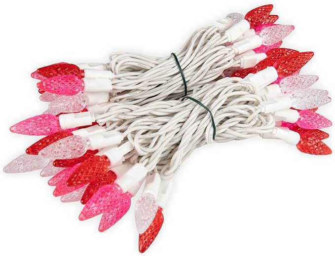 ‎‎‎Novelty Lights 24FT 70 LED C6 LED Valentine's Day String Lights, Outdoor Spring Commercial Grade String Lights | Lumora