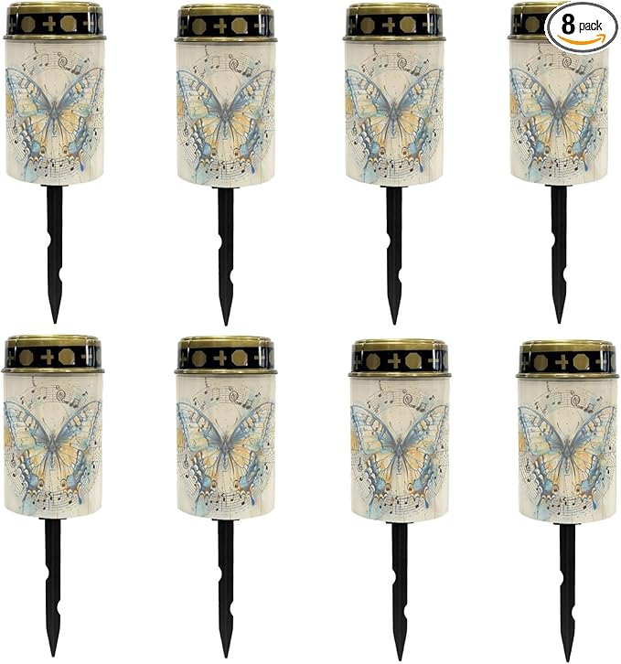 Butterfly Solar Lights Outdoor LED Lantern Waterproof Garden Lights Solar Outdoor Pathway Lights Solar-Powered Lights for Outside,Flameless Lights Outdoor Patio Lights