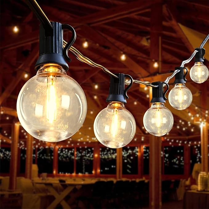 100FT Outdoor String Lights, Waterproof Patio Lights with 50 LED G40 Globe Shatterproof Bulbs, Connectable | Lumora
