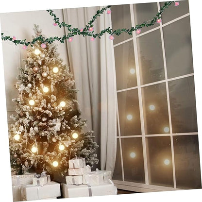 DOITOOL 2pcs Decorative Garland String Light Xmas Decor Led Flowers Battery Operated for Outdoor and Indoor Festivities for Gardens and Patios