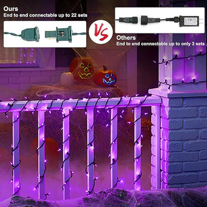 Brizled Purple Valentine Lights, 33ft 100 LED Valentine's Day Lights Outdoor, Connectable Purple String Light 120V UL Certified Christmas Tree Light, Indoor Xmas Light for Xmas Tree Party Home Decor