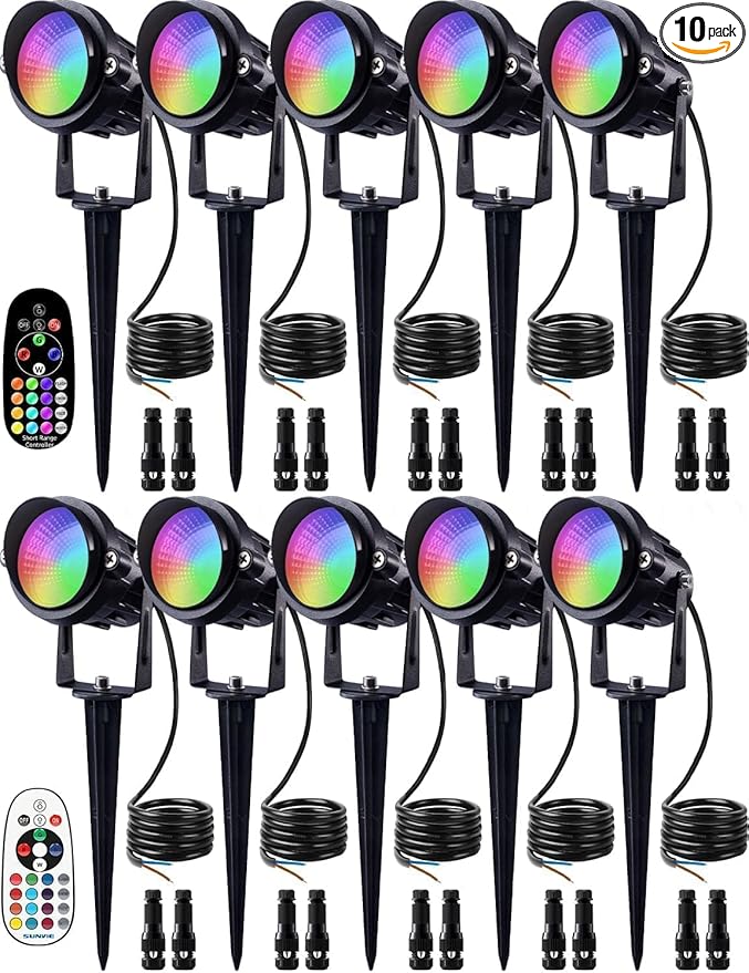 SUNVIE 12W Christmas Low Voltage Landscape Lighting RGB Color Changing LED Landscape Lights Remote Control | Lumora