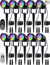 SUNVIE 12W Christmas Low Voltage Landscape Lighting RGB Color Changing LED Landscape Lights Remote Control | Lumora
