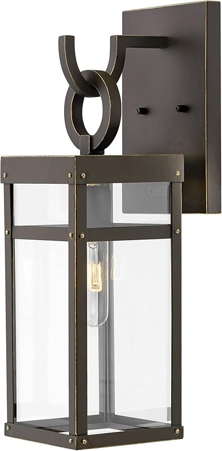 Hinkley Porter 2800OZ Medium Outdoor Wall Mount Lantern - Modern Farmhouse + Arts & Crafts Style, Part of Lisa McDennon Collection - Oil Rubbed Bronze