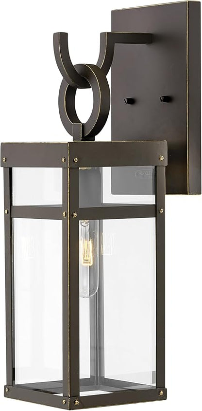 Hinkley Porter 2800OZ Medium Outdoor Wall Mount Lantern - Modern Farmhouse + Arts & Crafts Style, Part of Lisa McDennon Collection - Oil Rubbed Bronze