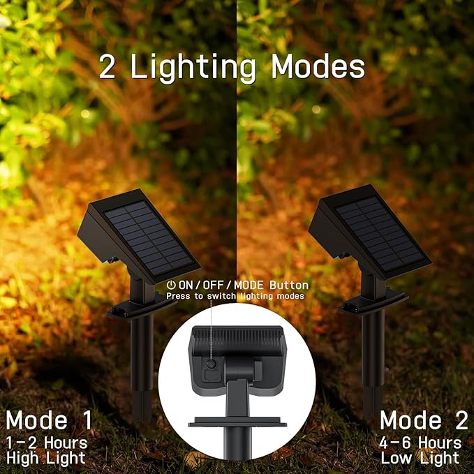 Solar Spot Lights Outdoor Motion Sensor, IP65 Waterproof Bright 2-in-1 Solar Wall Lights, Auto On/Off, LED Solar Landscape Spotlights for Garden, Yard, Pathway, Driveway, Walkway