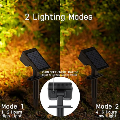 Solar Spot Lights Outdoor Motion Sensor, IP65 Waterproof Bright 2-in-1 Solar Wall Lights, Auto On/Off, LED Solar Landscape Spotlights for Garden, Yard, Pathway, Driveway, Walkway