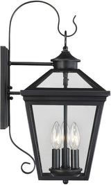 Savoy House 5-141-BK Ellijay Modern Farmhouse Rustic Clear Glass Outdoor Wall Lantern, 3-Light 120 Total Watts, 19" | Lumora