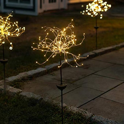 Touch Of ECO Solar LED Firework Sparkler Garden Stake Light - Outdoor Decorative Light, Flexible LED Branches, for Pathway, Garden, Outdoor Living Area - 120 LEDs, Over 3 Feet Tall