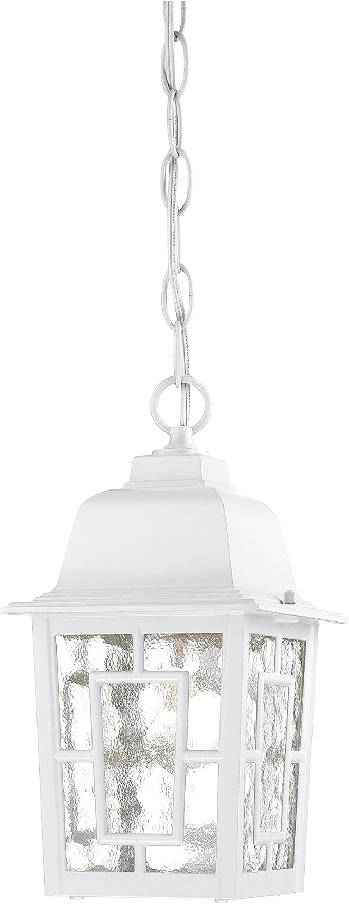 Nuvo Lighting 60/4931 Banyon One Light Hanging Lantern 100 Watt A19 Max. Clear Water Glass White Outdoor Fixture | Lumora