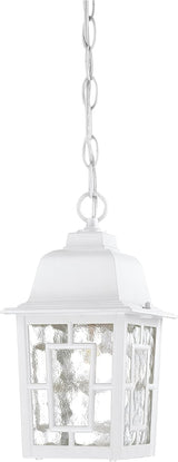 Nuvo Lighting 60/4931 Banyon One Light Hanging Lantern 100 Watt A19 Max. Clear Water Glass White Outdoor Fixture | Lumora