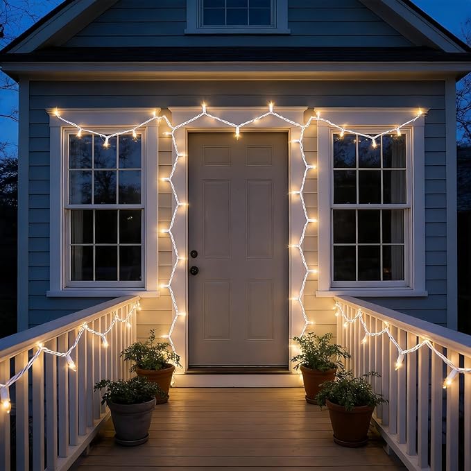 150 Warm Clear Christmas Lights, UL List and Commercial Grade White Wire String Lights 50 FT, for Indoor Outdoor | Lumora