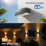 NIORSUN Solar Fence Lights,6 Pack Deck Light,Led Outdoor Lights 3000K/4500K/6000K+ RGB Up & Down Wall Lights | Lumora