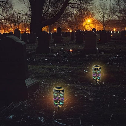 ZOUTAIRONG Solar Light for Cemetery Grave 4 Pack Solar Garden Lights Solar Powered Outdoor Lights Powered Solar Pathway Lights Outdoor Cemetery Solar Lights for Grave Solar Lights Bat