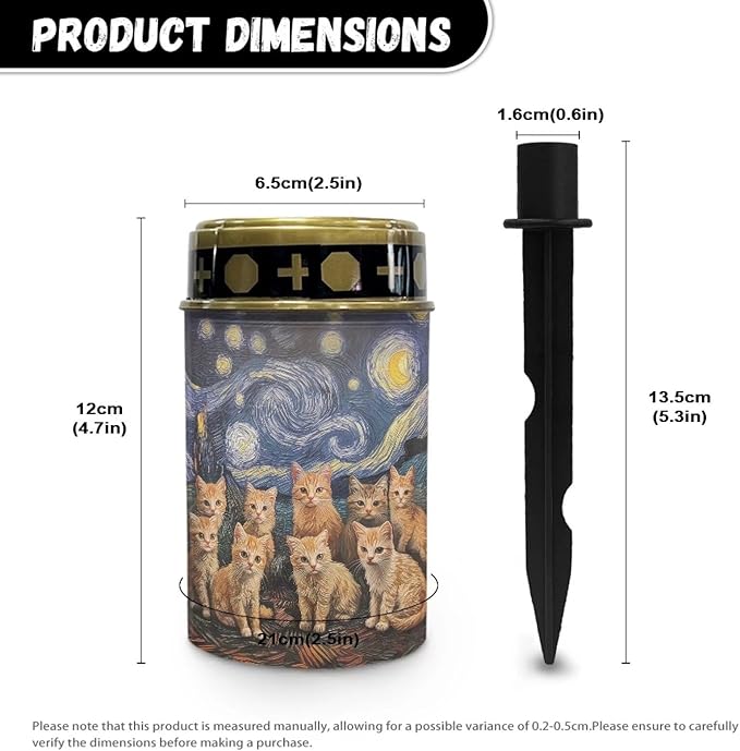 Starry Night Cats Solar Garden Stake Light, Cemetery Decorations for Grave Outdoor Lights,Sympathy Memorial Gifts for Mother, for Christmas Garden Lawn Yard Patio Decor