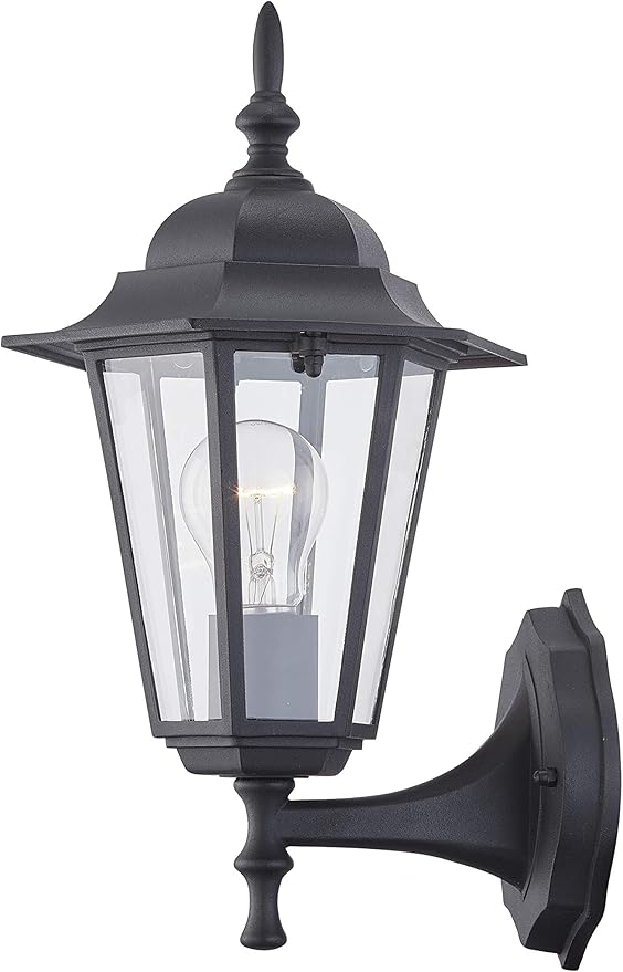 WISBEAM Outdoor Wall Lantern, Black Wall Sconce for House Porch Lighting Fixture, E26 Base 60W Max, Metal Housing | Lumora