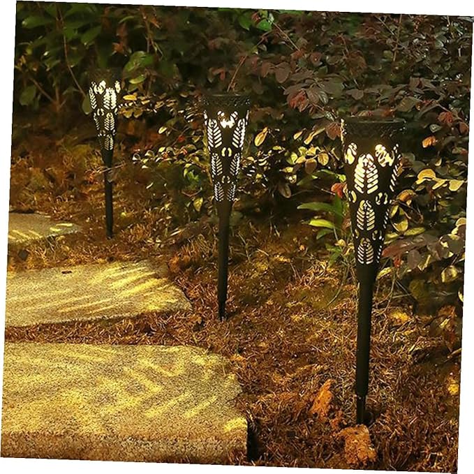 4pcs Solar Path Lights Outdoor LED Garden Lights Solar Powered Waterproof Lawn Decor Warm White for Yard and Patio
