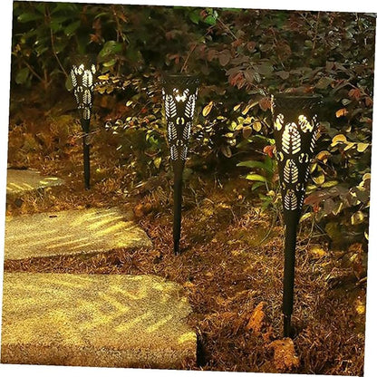 4pcs Solar Path Lights Outdoor LED Garden Lights Solar Powered Waterproof Lawn Decor Warm White for Yard and Patio