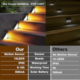 Motion Sensor Solar Step Lights Outdoor Waterproof, 10 Led Solar Stair Lights for Outside, Motion Detector Light | Lumora