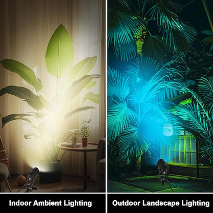 Spot Lights Outdoor 7W RGBW LED Color Changing Landscape Lights with Remote Control Landscape Lighting Spotlight Outdoor Waterproof Spot Lights for Yard Garden Patio Lawn Decorative 2 Pack