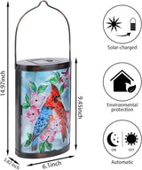 Hanging Solar Lantern Outdoor Bluebird Waterproof LED Cardinal Light Decorative Tabletop Lamp for Patio Garden Yard | Lumora