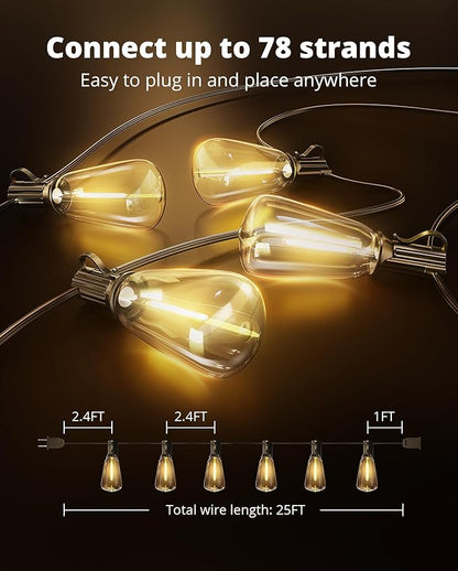 VIPAR 25FT ST38 Outdoor String Lights and 100FT ST38 LED String Lights