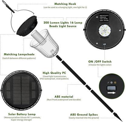 Solar Lights for Outside 5 Pack, Super Bright Solar Pathway Lights Waterproof,Up to 14 Hrs Auto On/Off Garden Lights Powered Landscape Lighting for Path Yard Garden Walkway