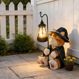 Decorative Solar Lights Garden Cat Statue Outdoor Figurine Light Themed Wizard Cat Lantern for Garden Decoration | Lumora