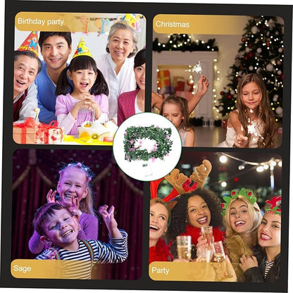 DOITOOL 5pcs Simulated Floral Wreath Light Led String Light Lovely Outdoor Decor for Christmas Festival for Use