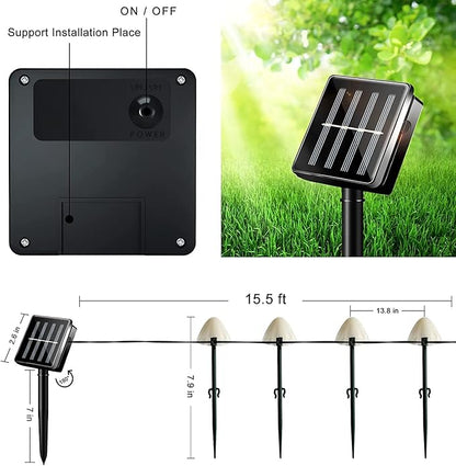 Outdoor Solar Garden Lights, Set of 12 Mini Solar Mushroom Light Outdoor Waterproof Cute Mushroom Shaped Pathway Landscape Lights for Yard Patio Garden Party Wedding Festival Decoration （Multicolor)