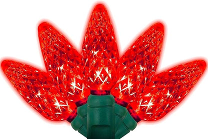 70 Counts Red Christmas Lights – 35.5ft Red LED Christmas Lights Outdoor Commercial Grade Waterproof, Valentine's Day Decorations, Green Wire Tree Outdoor for Xmas, Halloween, UL, IP:65