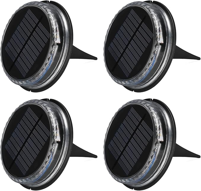 Hyuduo Solar Ground Lights Outdoor, IP65 Waterproof Pathway LED Lights with Warm White Light, Auto On/Off Sensor, 4 | Lumora