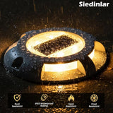 SIEDiNLAR Solar Deck Lights Driveway Dock LED Light Solar Powered Outdoor Waterproof Road Markers for Pathway Step | Lumora