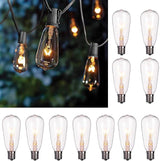 10Ft Outdoor String Lights Waterproof with 10 Pack E17 Edison Replacement Light Bulbs for Patio, Garden, Porch | Lumora