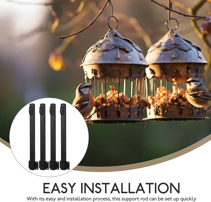 Angoily 4pcs Outdoor String Light Pole Support Rod Bird Feeder Stand for Terrace Fence | Lumora