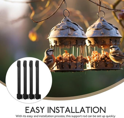 Angoily 4pcs Outdoor String Light Pole Support Rod Bird Feeder Stand for Terrace Fence