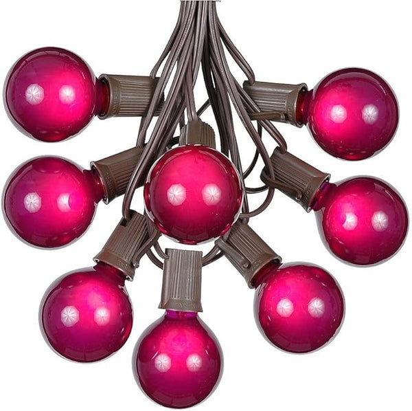 100 Foot G50 Outdoor Patio String Lights with 125 Purple Globe Bulbs – Indoor Outdoor String Lights – Market Bistro | Lumora