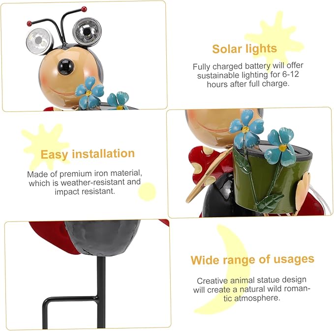 TOYANDONA Solar Garden Lights Outdoor Animal Statue Solar Stake Light for Pathway Lawn and Garden Decor Easy Install Solar Powered Sustainable Lighting Hours for Outdoor