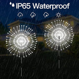 Solar Outdoor Lights,4 Pack 120 LED Waterproof Solar Firework Lights are 8 Modes Decorative Sparkles Stake | Lumora