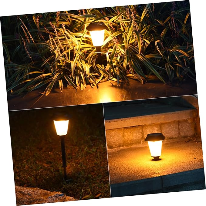 Operitacx Outdoor Solar Powered Simulated Flame LED Landscape Light Portable Standing Light for Garden Pathway and Patio Black
