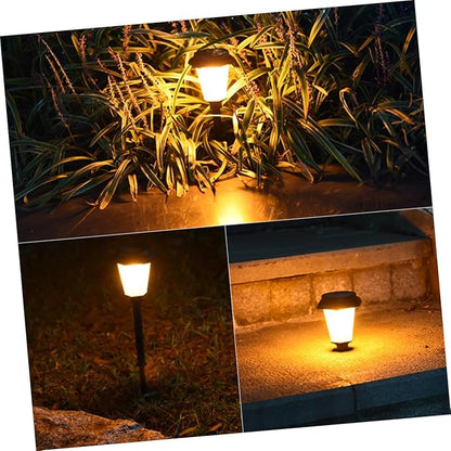 Operitacx Outdoor Solar Powered Simulated Flame LED Landscape Light Portable Standing Light for Garden Pathway and Patio Black
