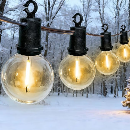 LED Outdoor String Lights, 50ft G40 Globe Hanging Patio Lights with 25 Shatterproof Waterproof Bulbs, Dimmable Hanging Connectable Round Outdoor Lights for Backyard Bistro Porch Deck Balcony