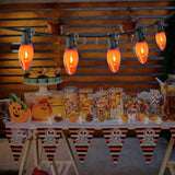 C7 Orange Halloween Lights 10FT, LED Outdoor String Lights with Black Wire for Patio, Christmas Tree, Window, Door | Lumora